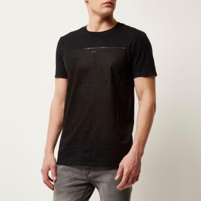 Black carpe diem print t-shirt